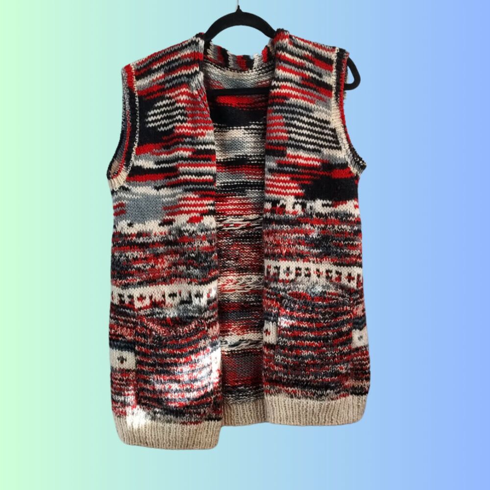 Hand Knit Wool Vest (XXL)